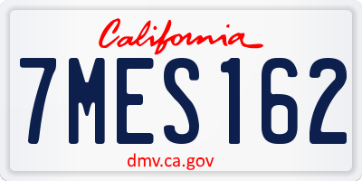 CA license plate 7MES162