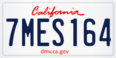 CA license plate 7MES164