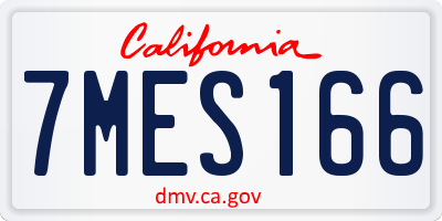 CA license plate 7MES166