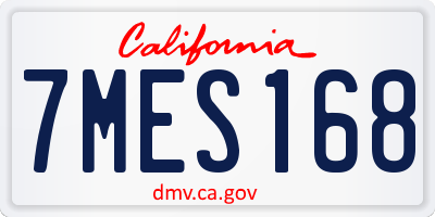 CA license plate 7MES168