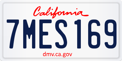 CA license plate 7MES169