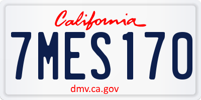 CA license plate 7MES170