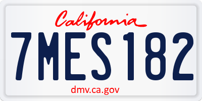 CA license plate 7MES182