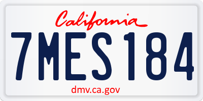 CA license plate 7MES184