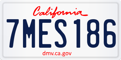 CA license plate 7MES186