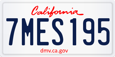 CA license plate 7MES195