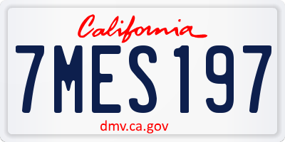 CA license plate 7MES197