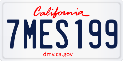 CA license plate 7MES199