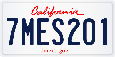 CA license plate 7MES201