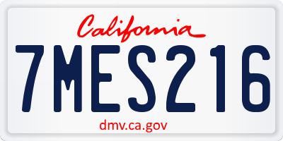CA license plate 7MES216