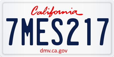 CA license plate 7MES217