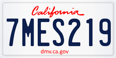 CA license plate 7MES219