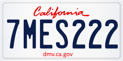 CA license plate 7MES222
