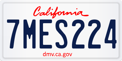 CA license plate 7MES224