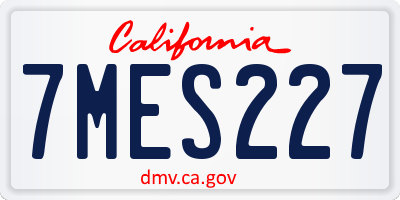 CA license plate 7MES227
