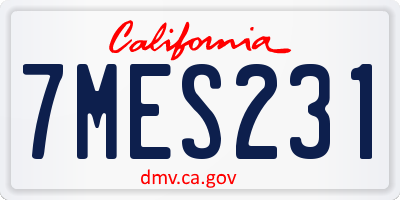 CA license plate 7MES231