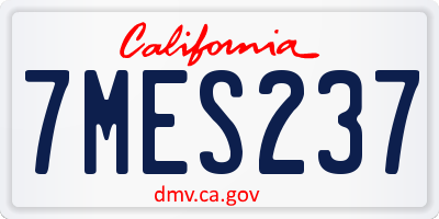 CA license plate 7MES237