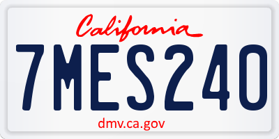 CA license plate 7MES240