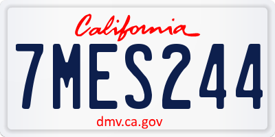 CA license plate 7MES244