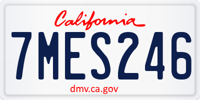 CA license plate 7MES246