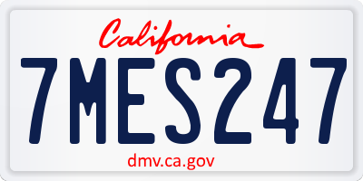 CA license plate 7MES247
