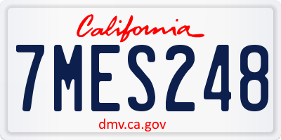 CA license plate 7MES248