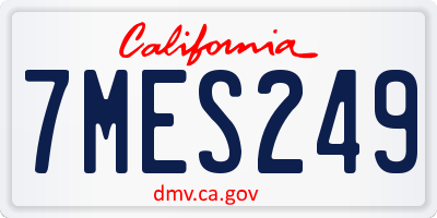 CA license plate 7MES249