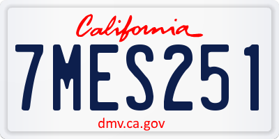CA license plate 7MES251