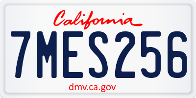 CA license plate 7MES256
