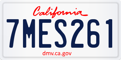 CA license plate 7MES261