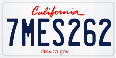 CA license plate 7MES262