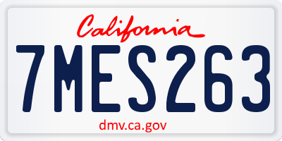 CA license plate 7MES263