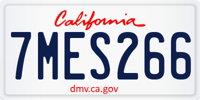 CA license plate 7MES266