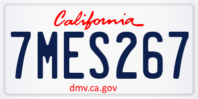 CA license plate 7MES267