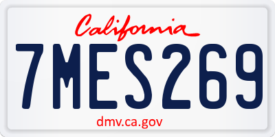 CA license plate 7MES269