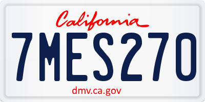 CA license plate 7MES270