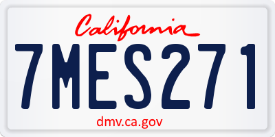 CA license plate 7MES271
