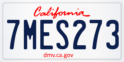 CA license plate 7MES273