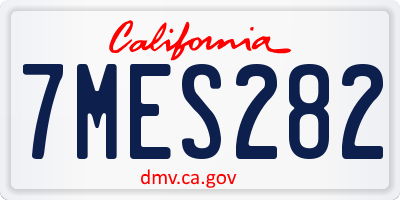 CA license plate 7MES282