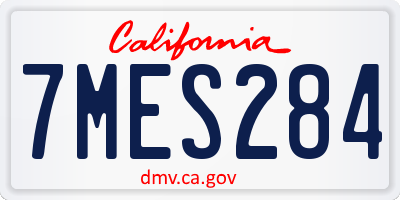 CA license plate 7MES284