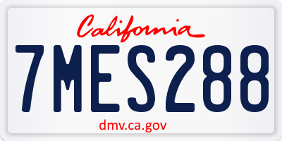 CA license plate 7MES288