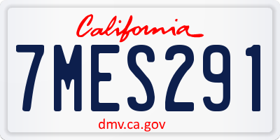 CA license plate 7MES291
