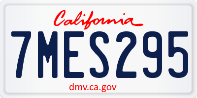 CA license plate 7MES295