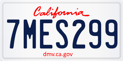 CA license plate 7MES299