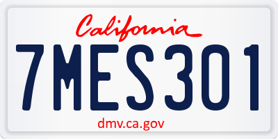 CA license plate 7MES301