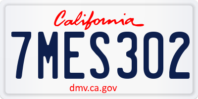 CA license plate 7MES302