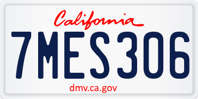 CA license plate 7MES306