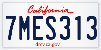 CA license plate 7MES313