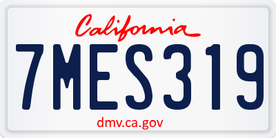 CA license plate 7MES319