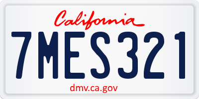 CA license plate 7MES321